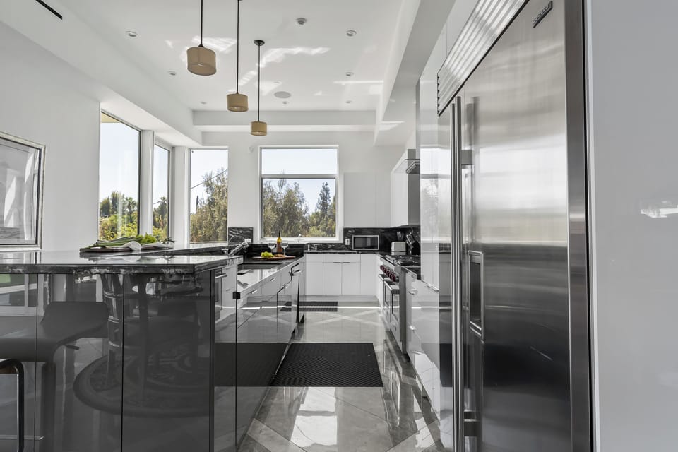 A luxurious kitchen with state-of-the-art amenities and sophisticated finishes.