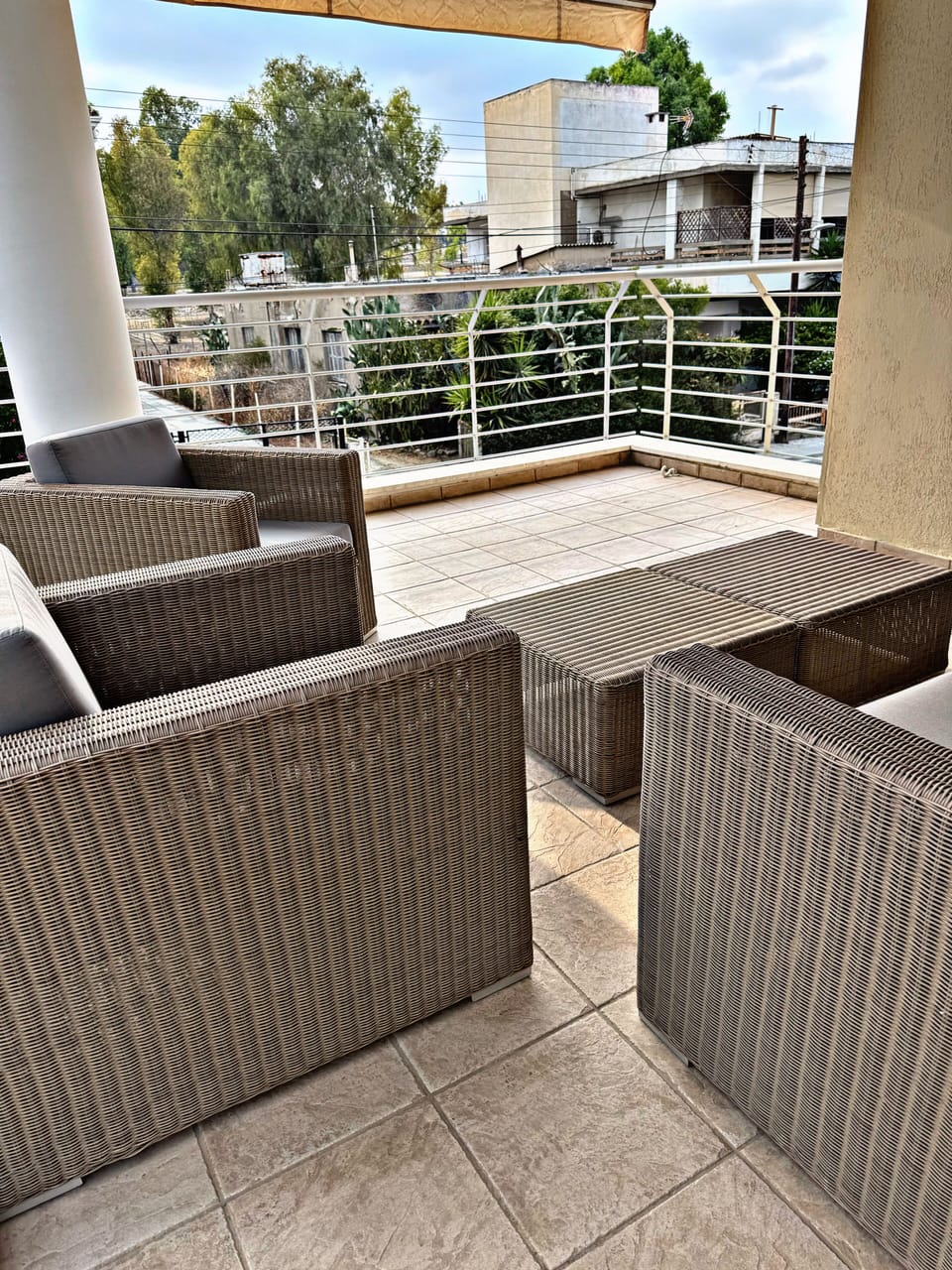 Balcony, outdoor furniture, balcony view