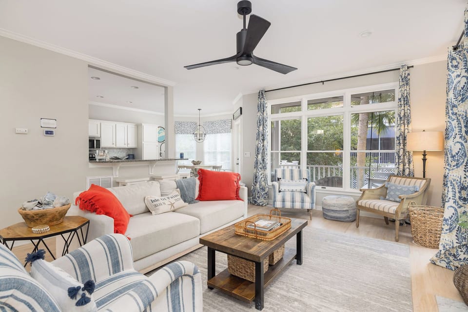 Access to the deck from the living room.