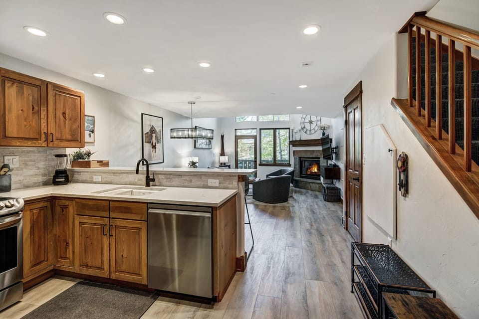 Indoors, Floor, Flooring, Kitchen, Hardwood