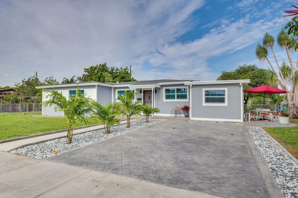 Property Exterior | Single-Story Home | Private Yard | Patio w/ Seating