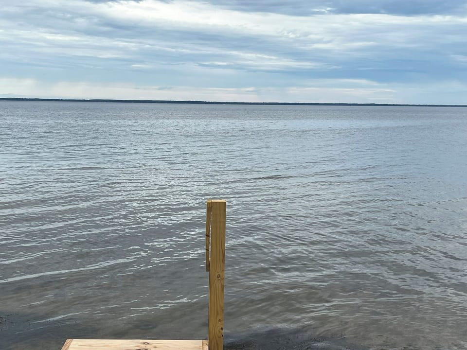 Steps into the water