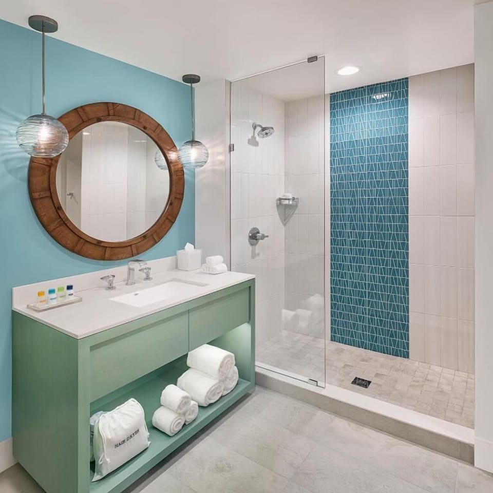 Refresh with a spa-style shower and fluffy towels.