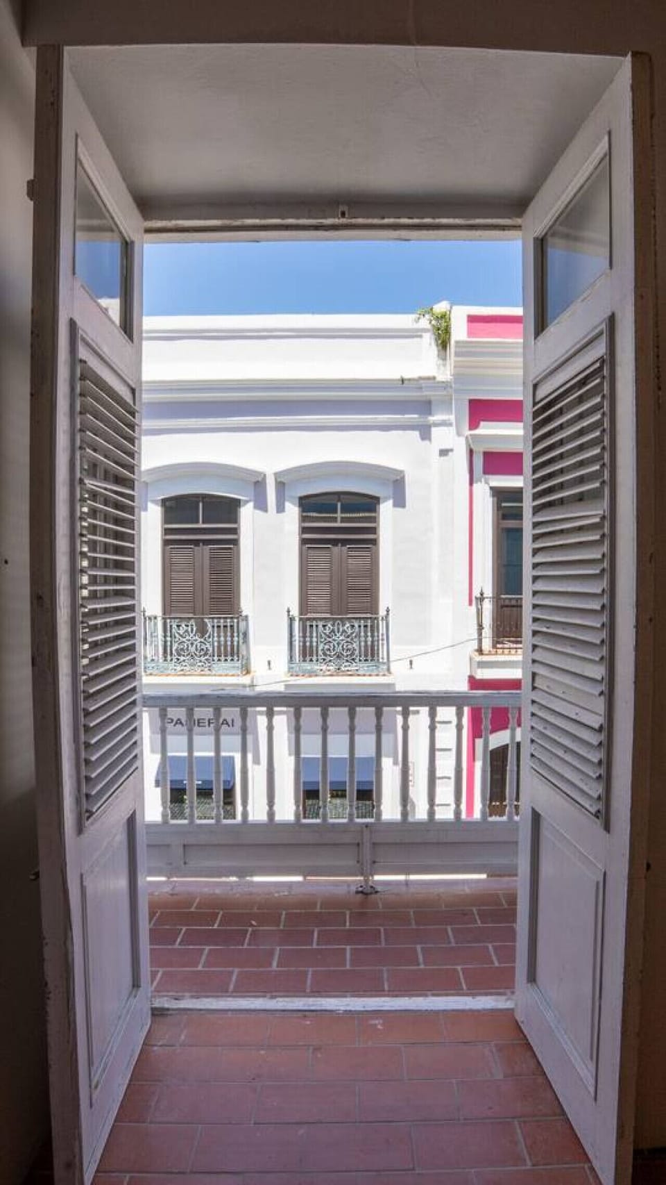 Balcony view overlooking charming Old San Juan streets