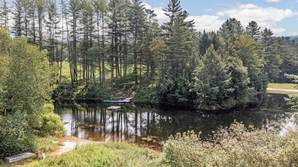Pond for swimming in summer, ice skating in winter