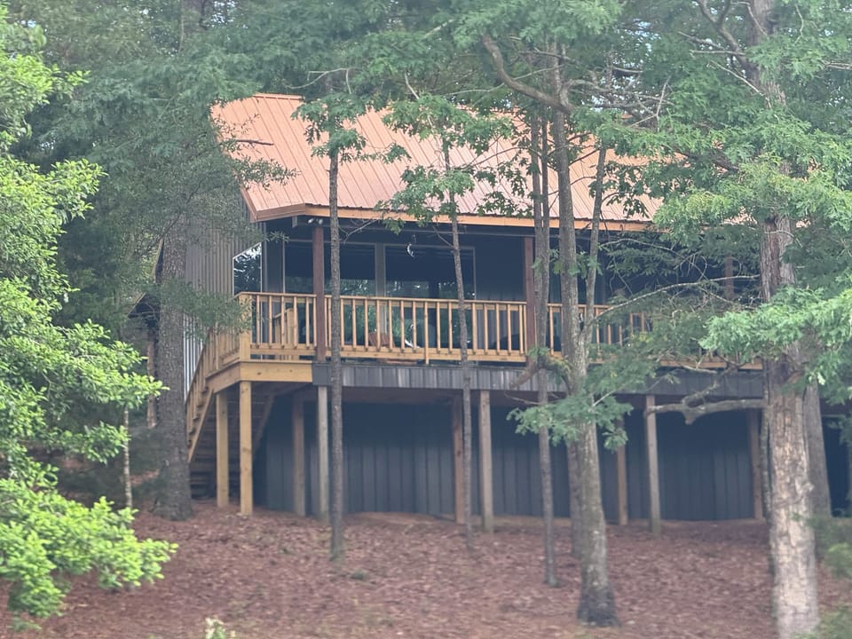 Back of cabin view from lake