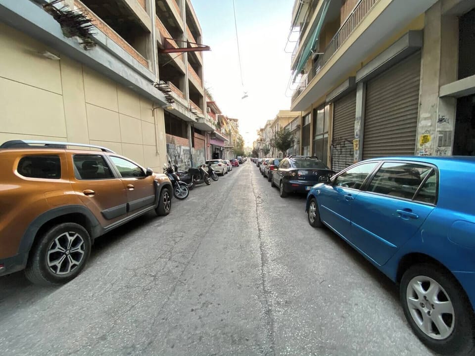 Athens street near local shops and cafés
