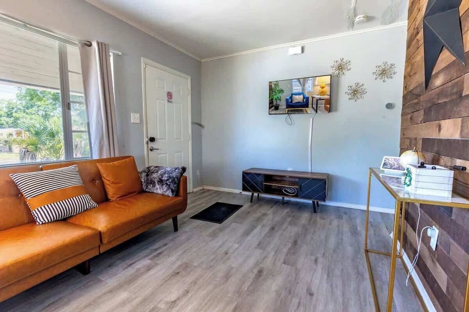 Couch converts to bed. 