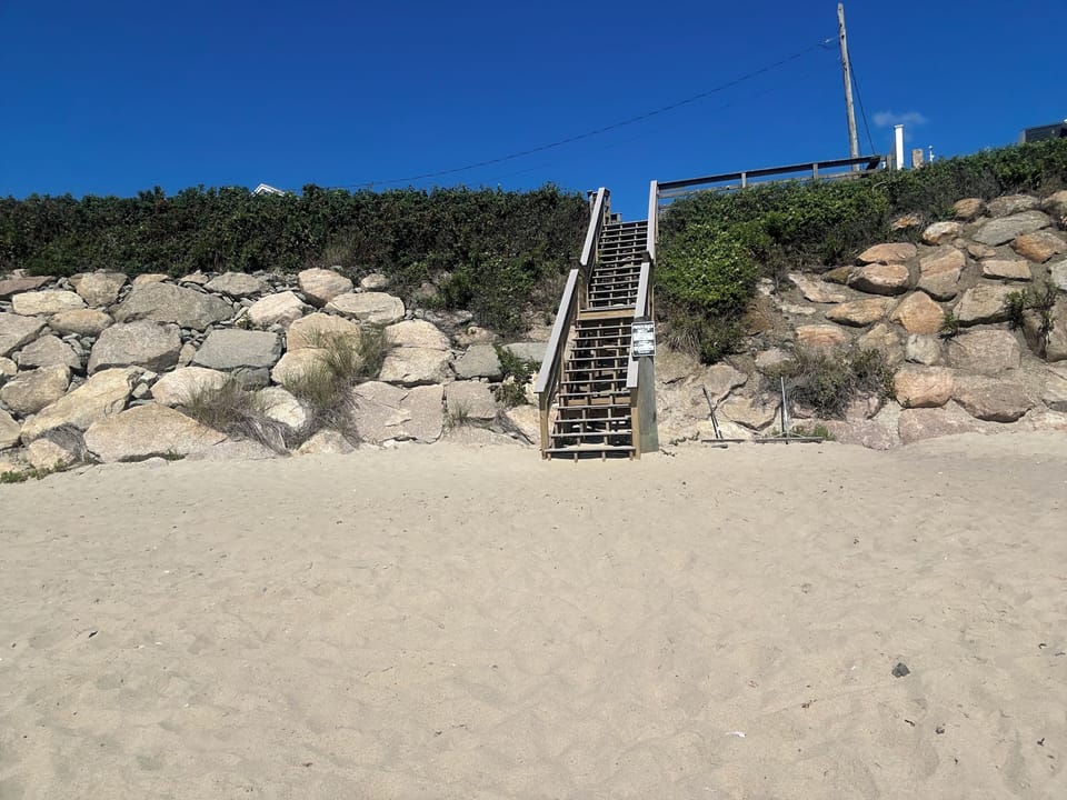 Stairs down to private beach