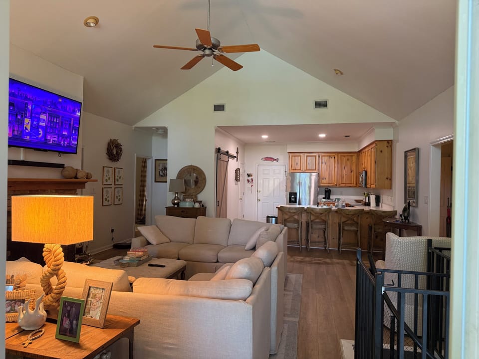 Open den and kitchen