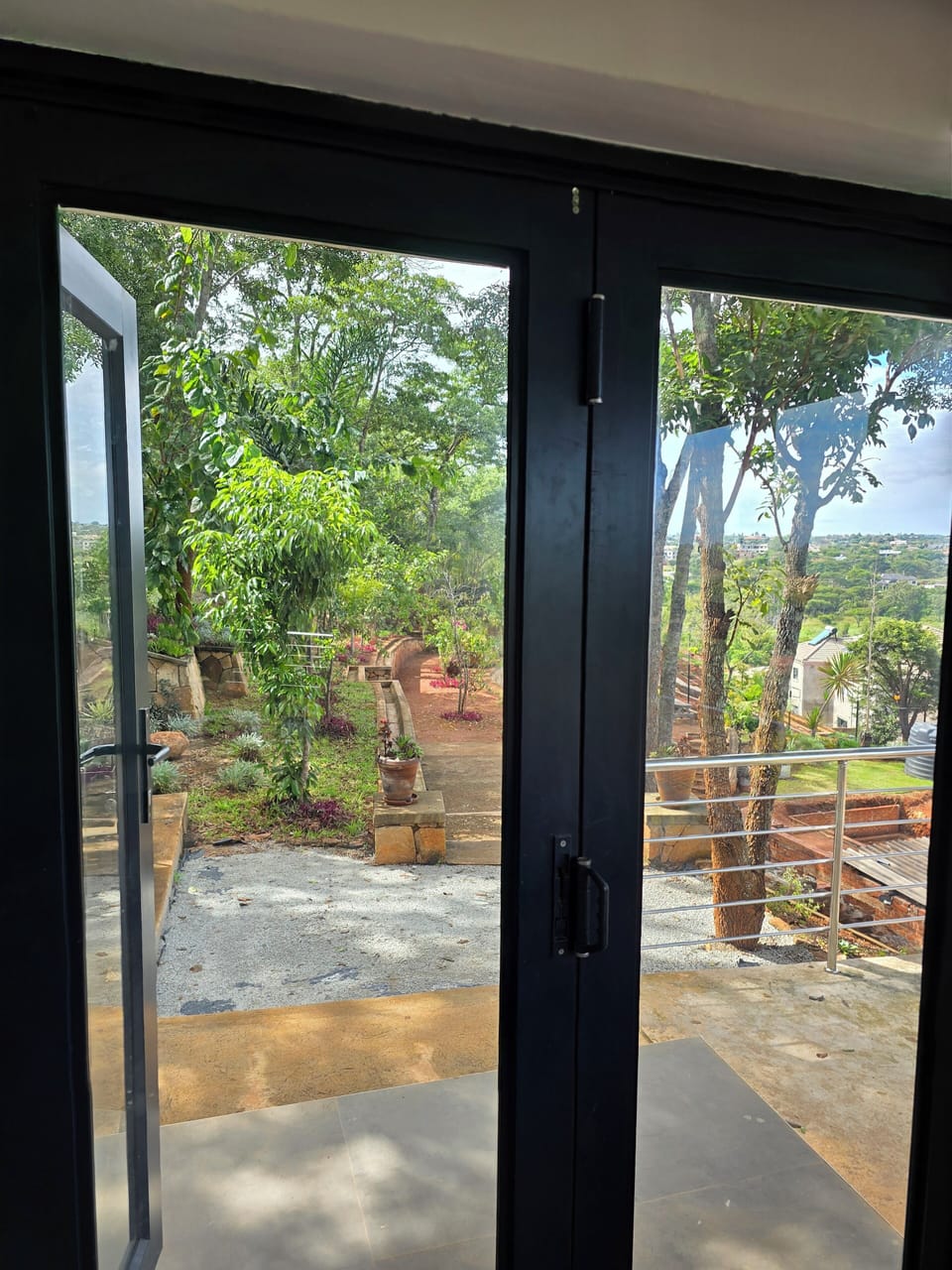 Garden views from the kitchen and main entrance