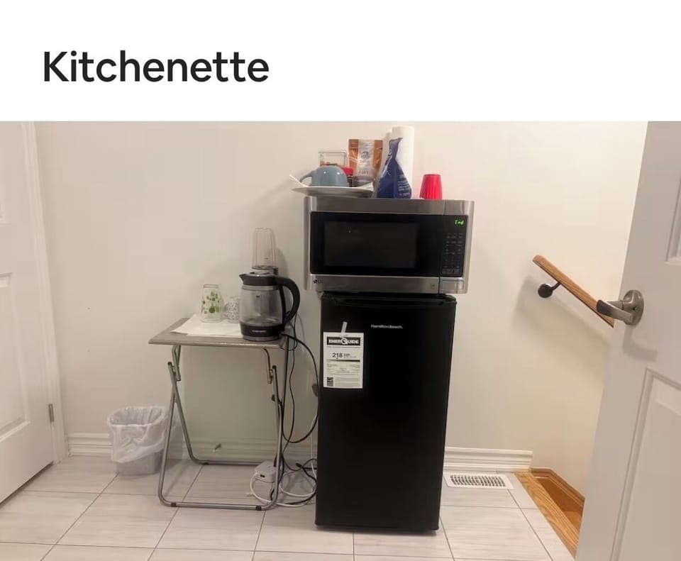Small kitchenette for tea and coffee with fridge 