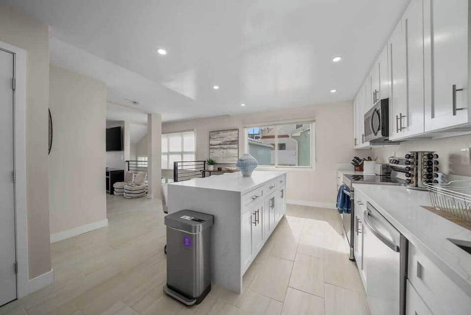 Main level kitchen and living