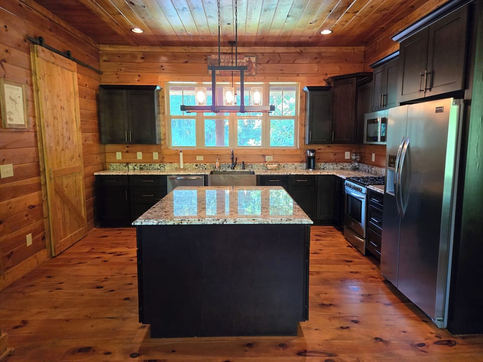 Kitchen with large island.