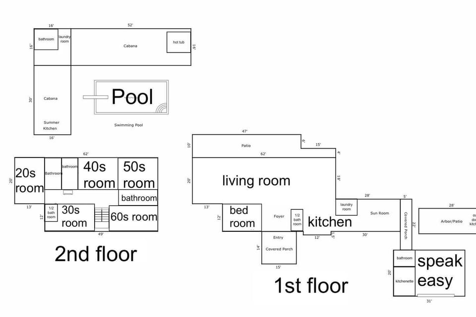 Floor plan large font