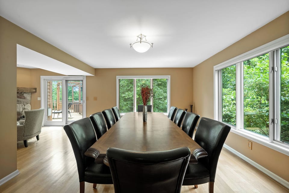 Open concept dining area. Seating for 10