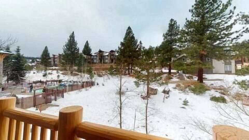 Ski back trail located right behind the pool area.