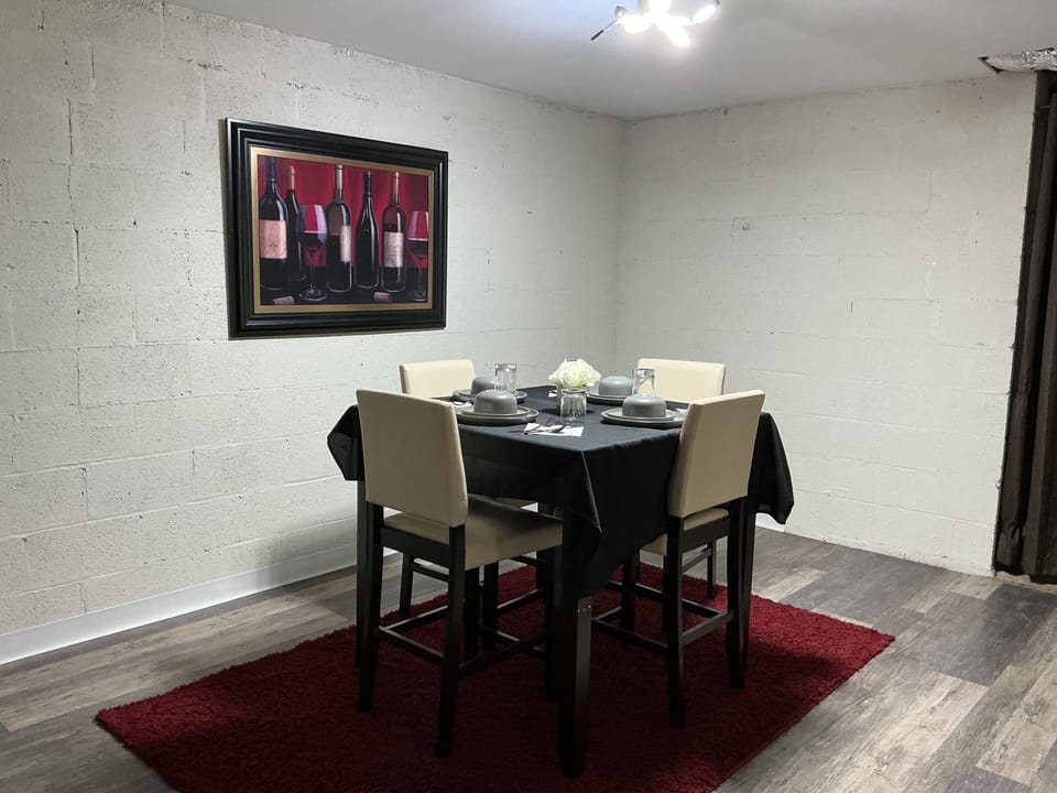 Basement Dining Table off Kitchen