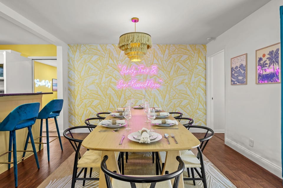 Gather around! Our spacious dining table seats 8—perfect for family meals, game nights, or celebrating together.