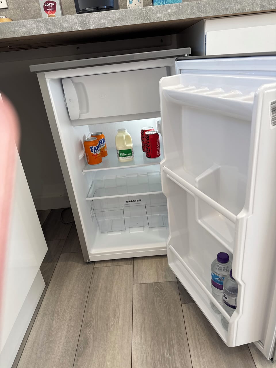 Free minibar with milk or vegan options