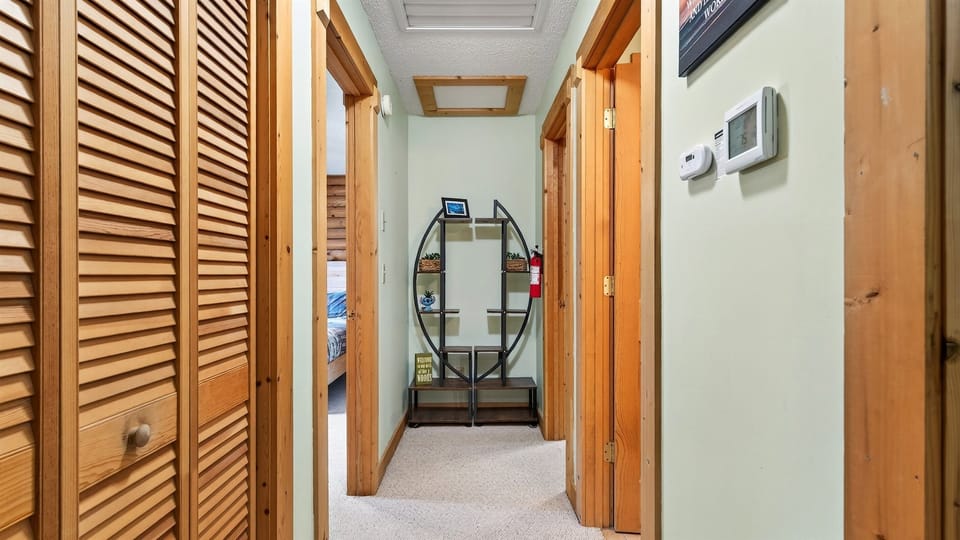 Head down the hall to the bedrooms