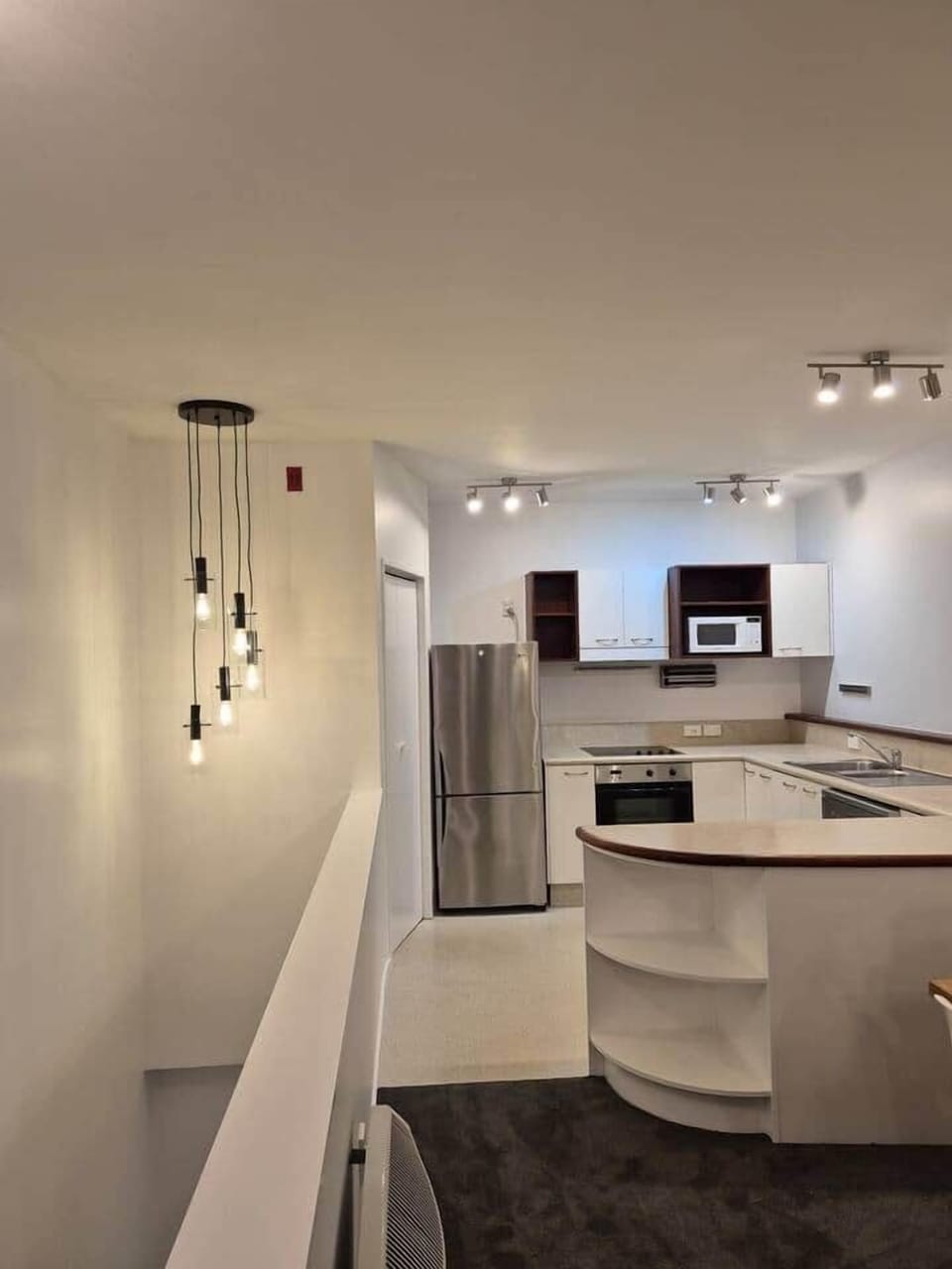 Freshly renovated and painted modern kitchen with all amenities including an air fryer 