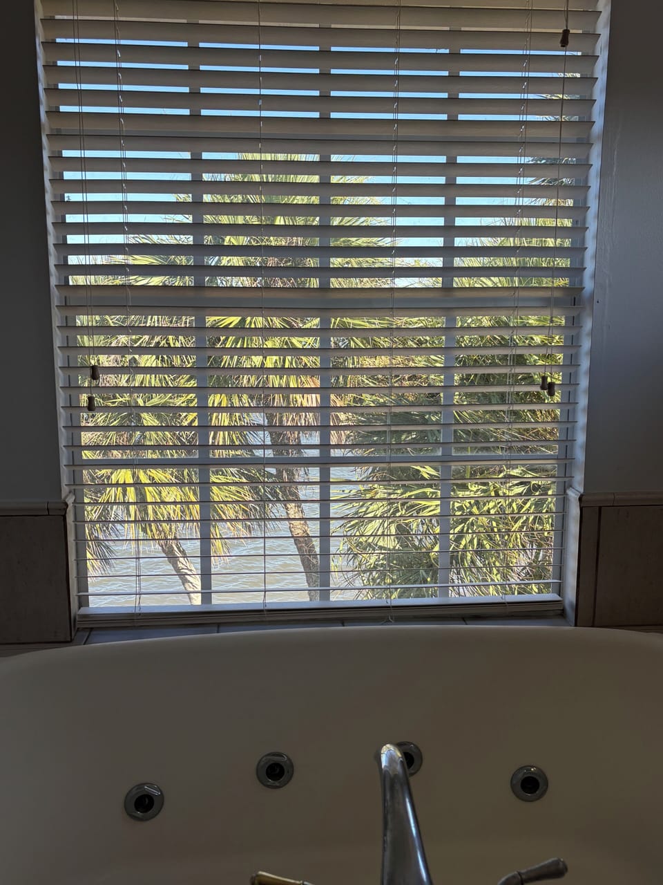 Large master tub with views of the river