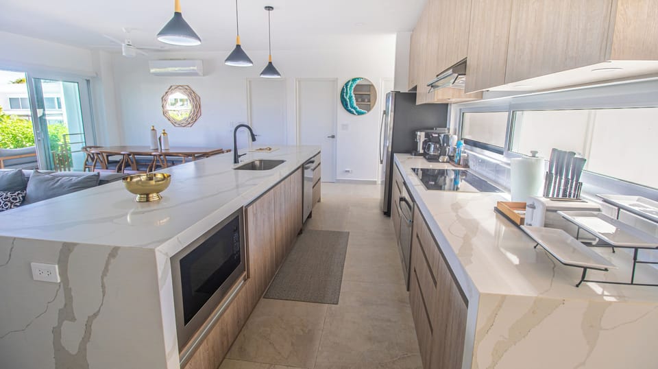 Chef Kitchen with Stainless appliances 
