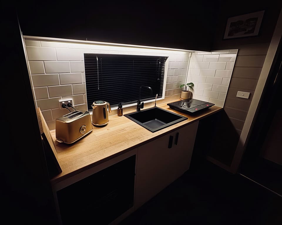 Accent lighting to set the scene at night.