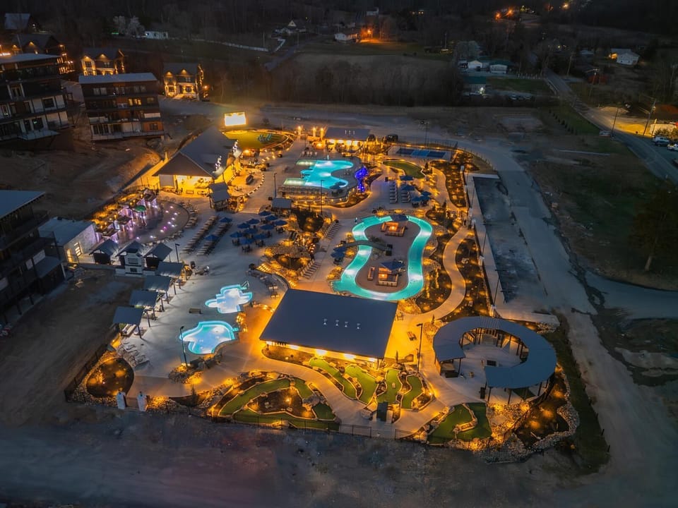 Night time view of the waterpark. Relaxing isn't it?