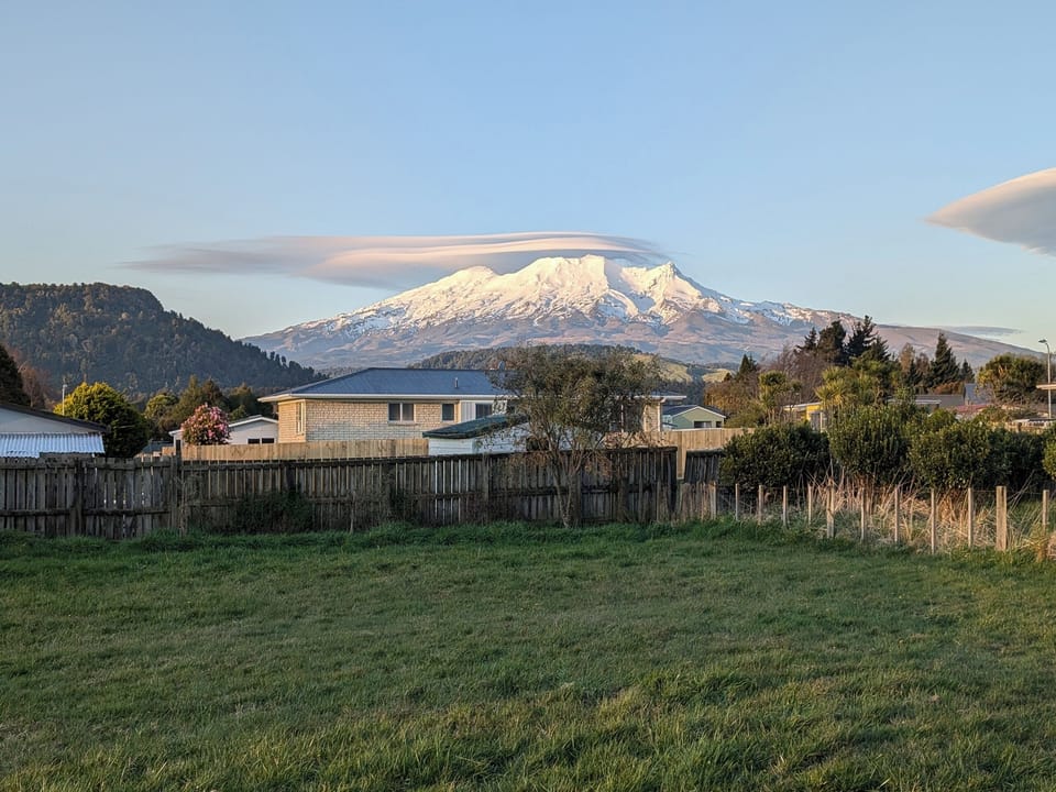 view of the mountain from the house and deck