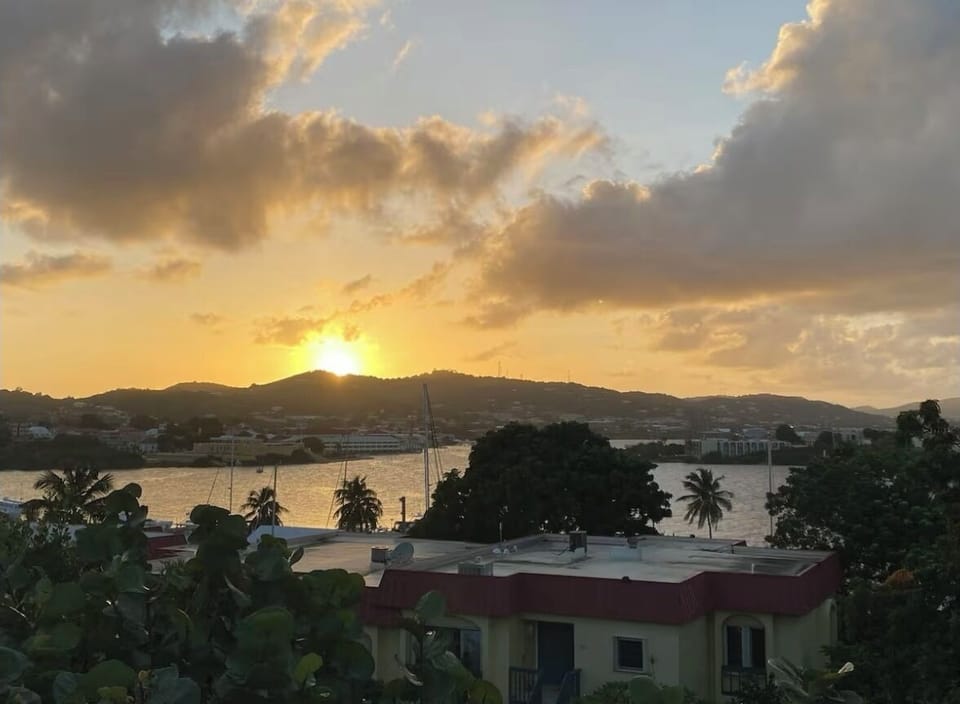 Sunset view from pool.