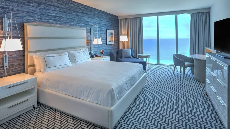 Unwind with soothing ocean horizons just beyond the glass.