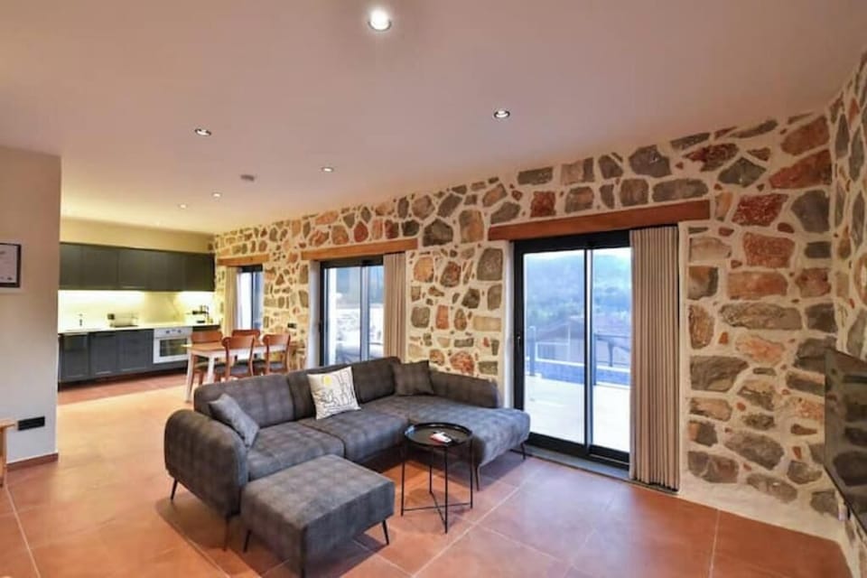 The living room of the right villa.