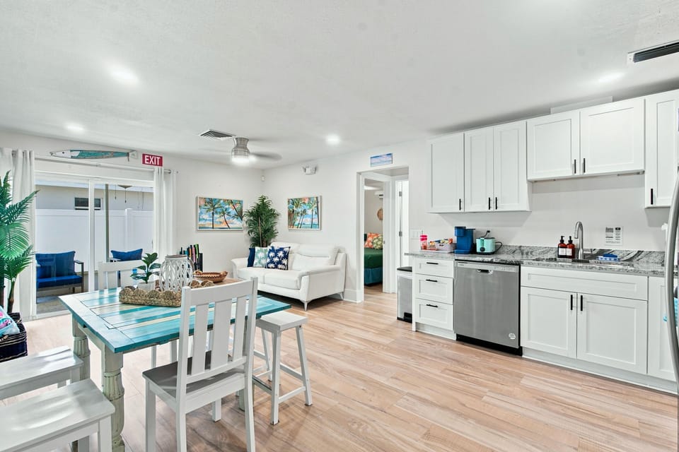 Large open concept kitchen and 2nd living room at Beach Time unit A