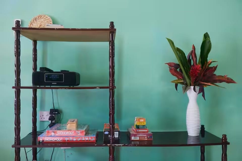 Enjoy classic board games and music during a relaxing evening indoors.