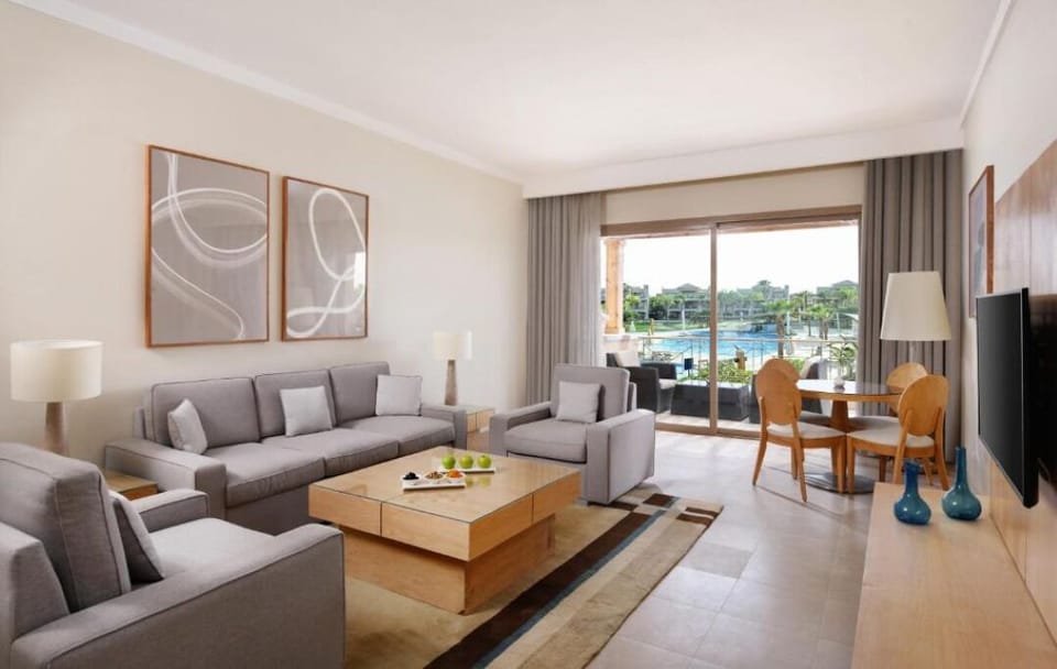 Gather in the airy lounge with views that invite relaxation.