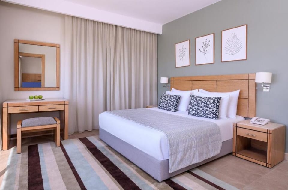 Unwind in crisp linens and calm, modern design.