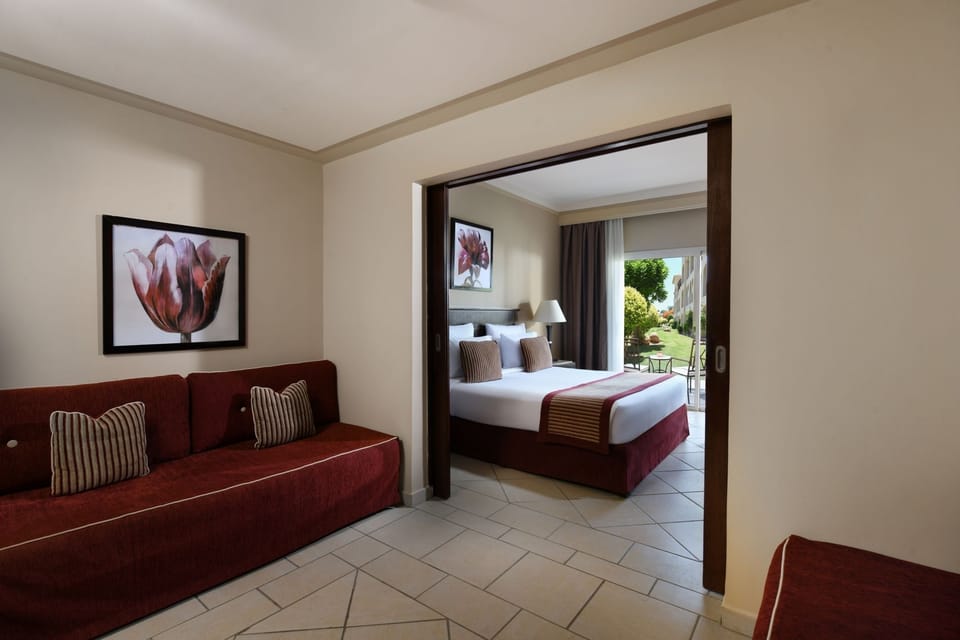 Lounge comfortably in the suite before drifting into bed.