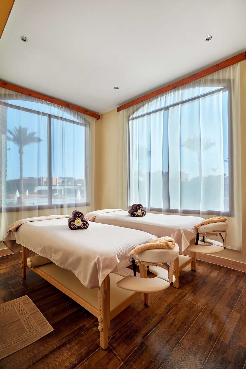Soak in bubbling warmth beside the tranquil indoor pool.