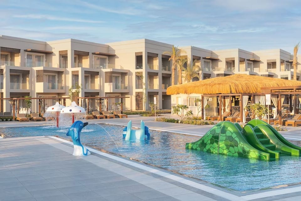 Let kids splash safely in the playful shallow-water zone.