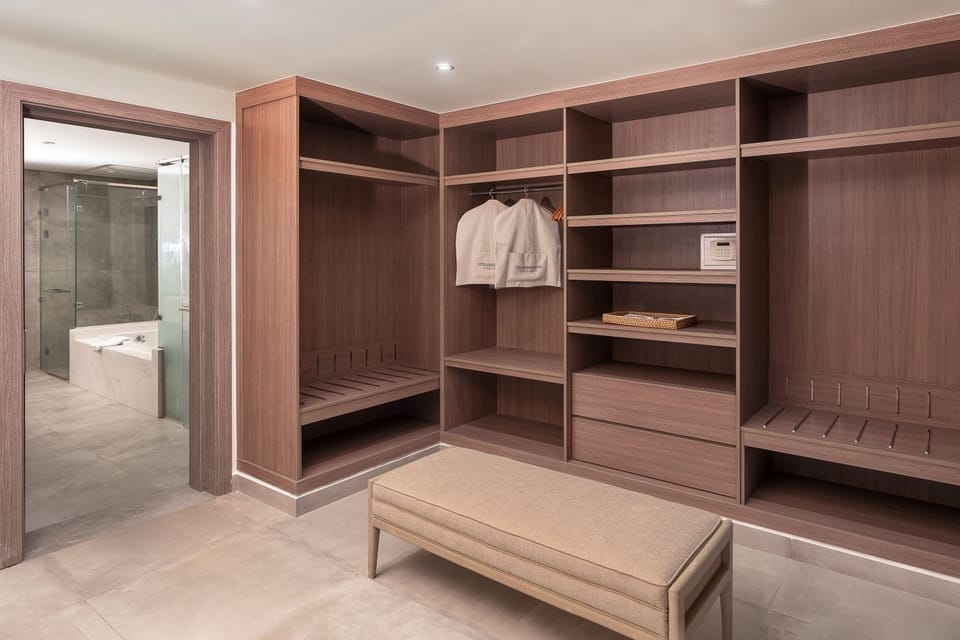 Settle in with generous wardrobe space for longer, lighter stays.