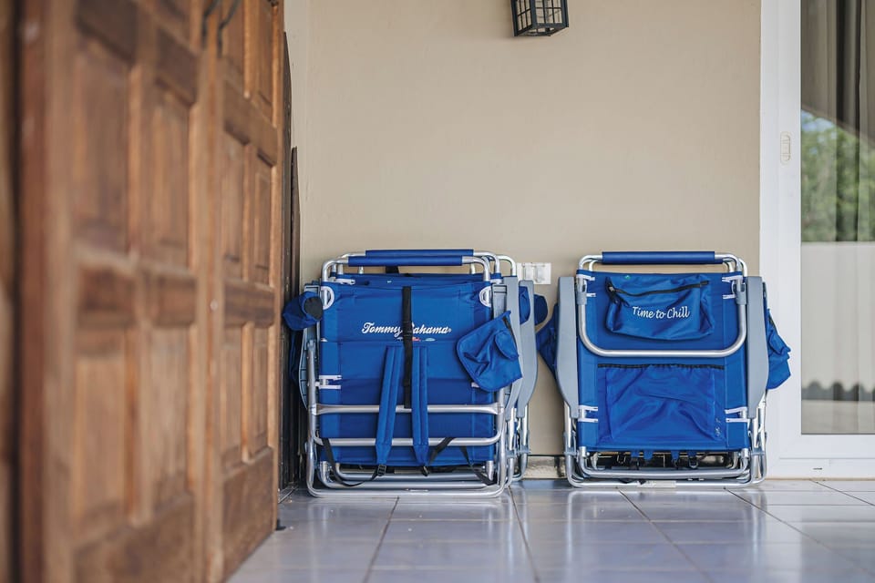 Beach chairs and gear available for guest use