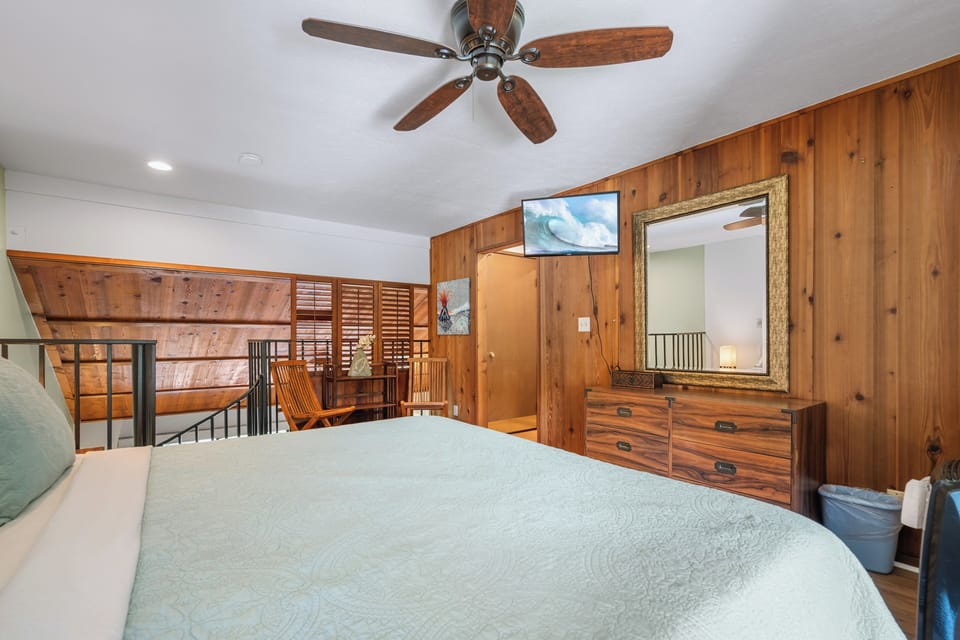 King bed in the loft
