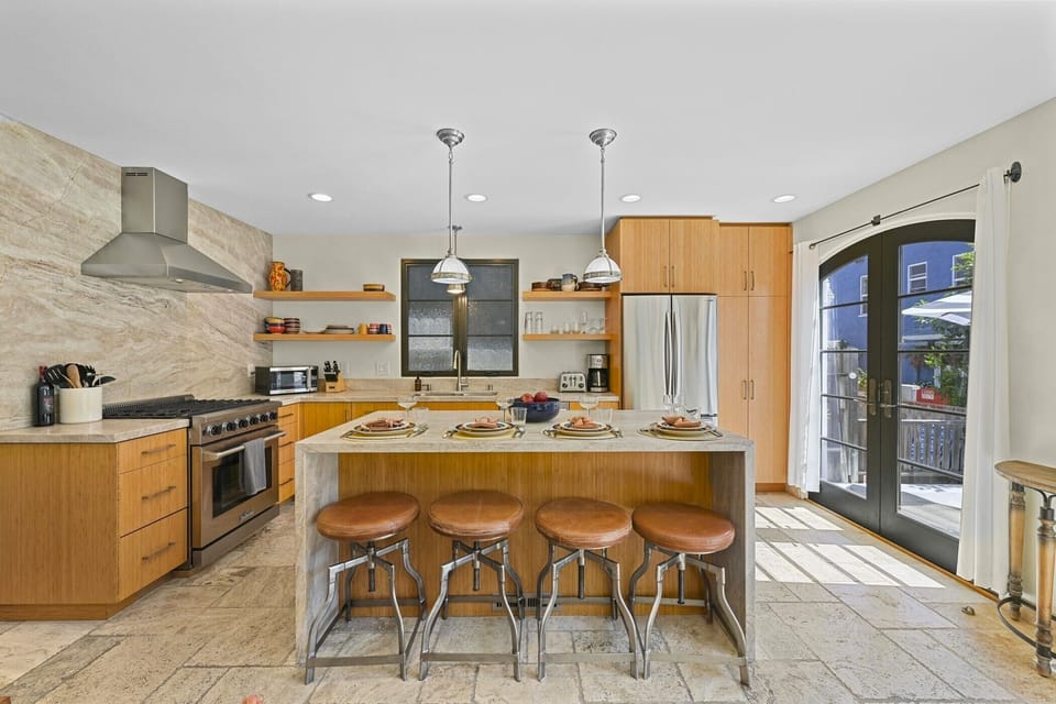 Large windows bring in plenty of light