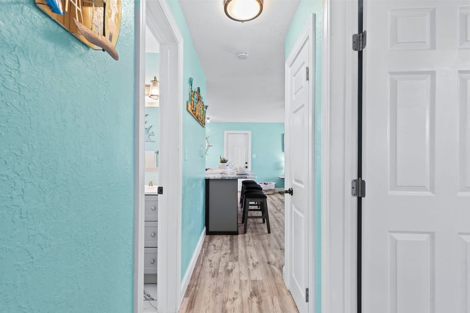 Bunk room and Queen guest room right across from the full-bathroom