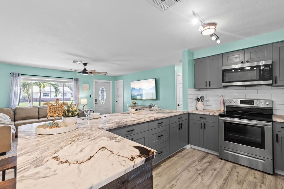 Ample counter space for prepping meals