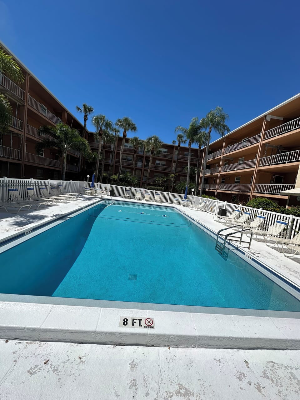 Swimming pool outside of condo door