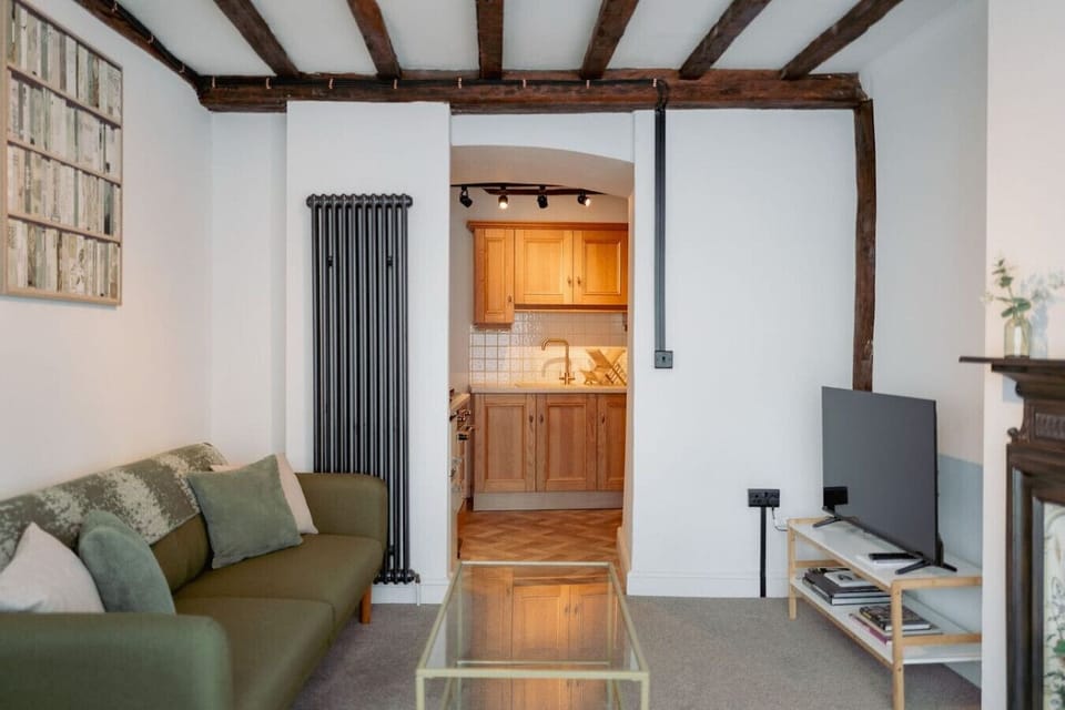 This is the Old Shop living room on the ground floor, it`s open plan to one of the double bedrooms and the smaller kitchen in the Old Shop, it is self contained and private