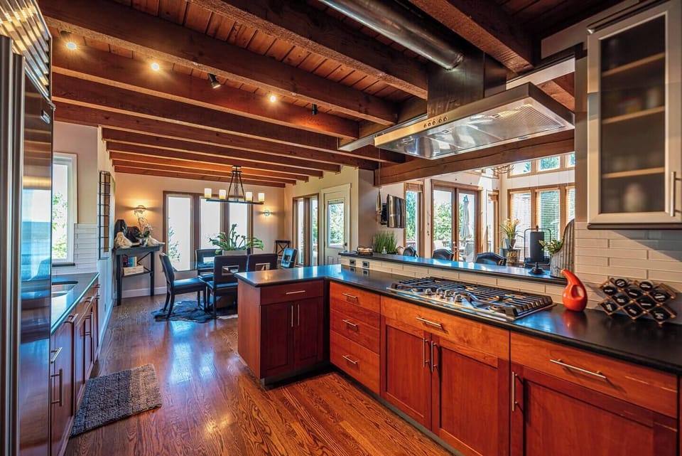 Kitchen with view to dining area 